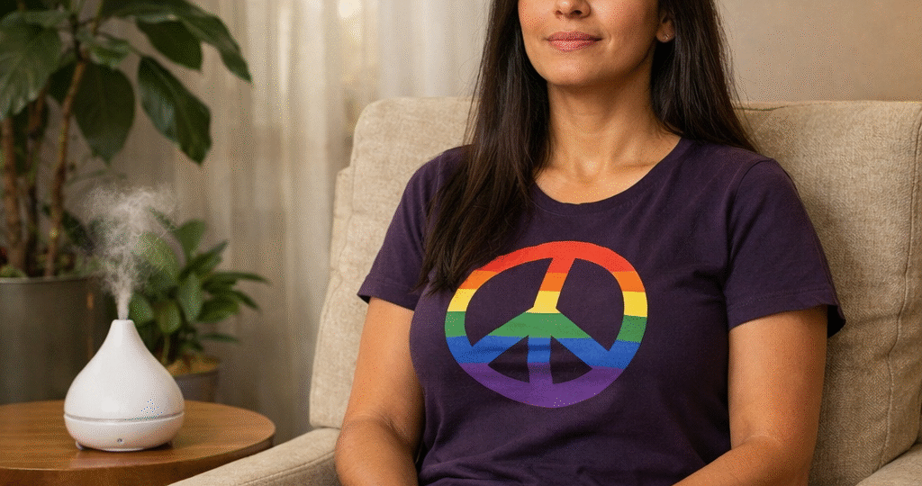 Woman meditating for peace